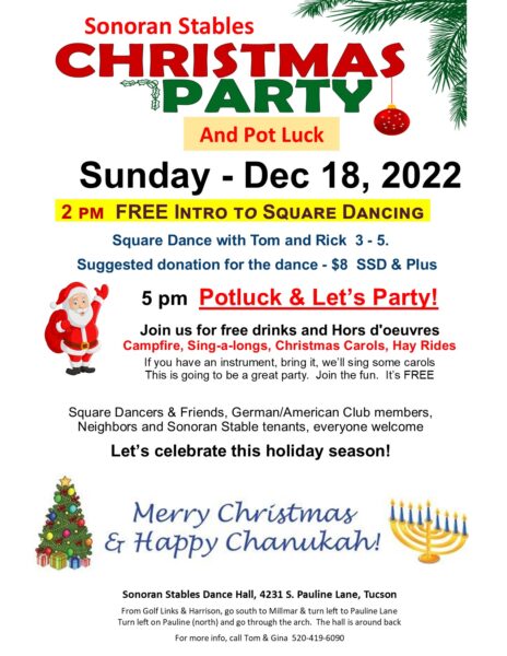 3-5 SSD/Plus, 5pm Party & Potluck @ Sonoran Stables