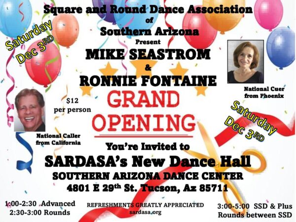 Grand Opening with Mike Seastrom @ Southern Arizona Dance Center