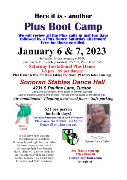 Plus Boot Camp @ Sonoran Stables Dance Hall
